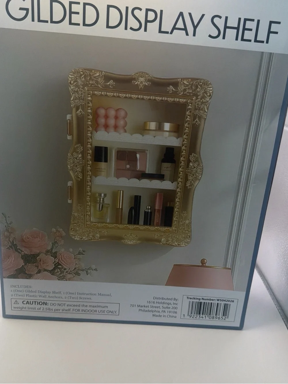 Room 2 Room Gold Gilded Display Shelf